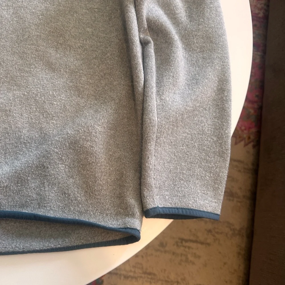 J. Crew Authentic Fleece Quarter Zip Pullover Sweater with Contrast Trim